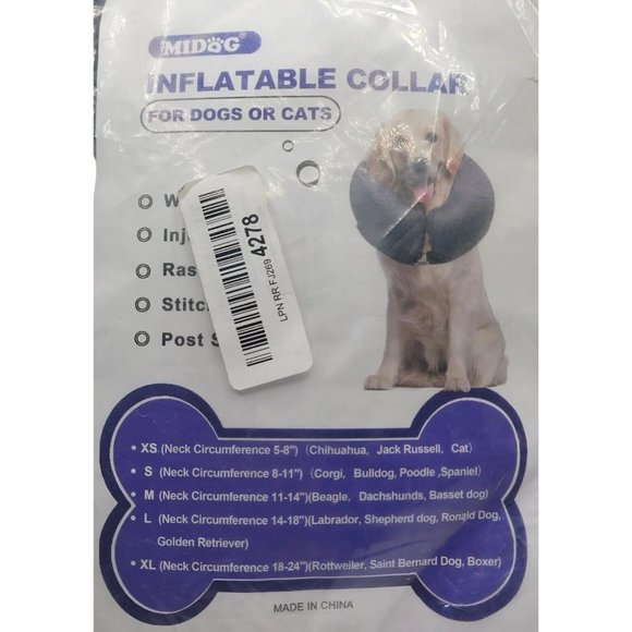 Midog Protective Recovery Soft Dog Cone XL Pet Inflatable Collar Surgery X-Large - Picture 3 of 5
